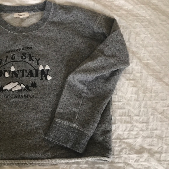 Madewell cropped Big Sky Montana gray Sweatshirt medium - Picture 4 of 6
